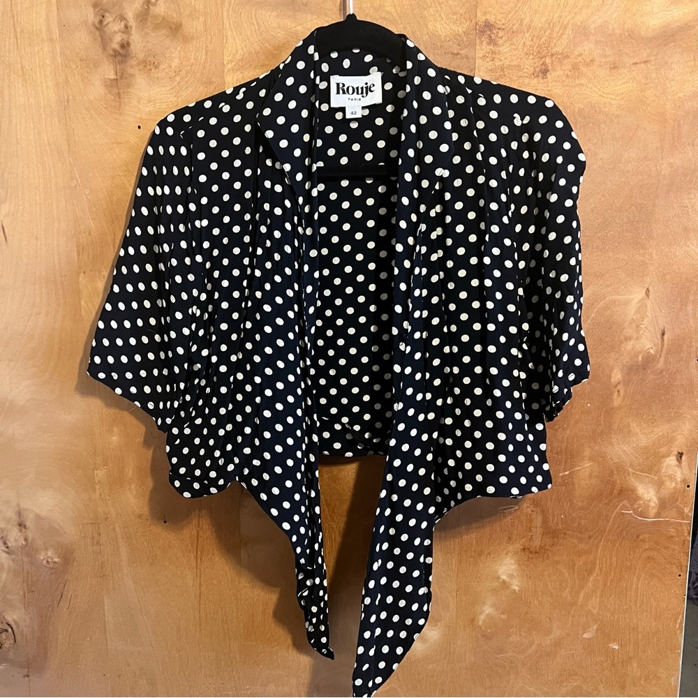 Rouje Fiora Top Polka Dot 42 Waist tie